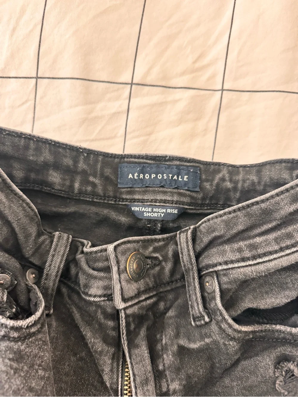 Aeropostale black ripped denim shorts